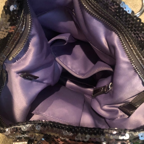 Coach Poppy Sequin Spotlight Silver Tote bag Rare Authentic Great Condition - Picture 10 of 12
